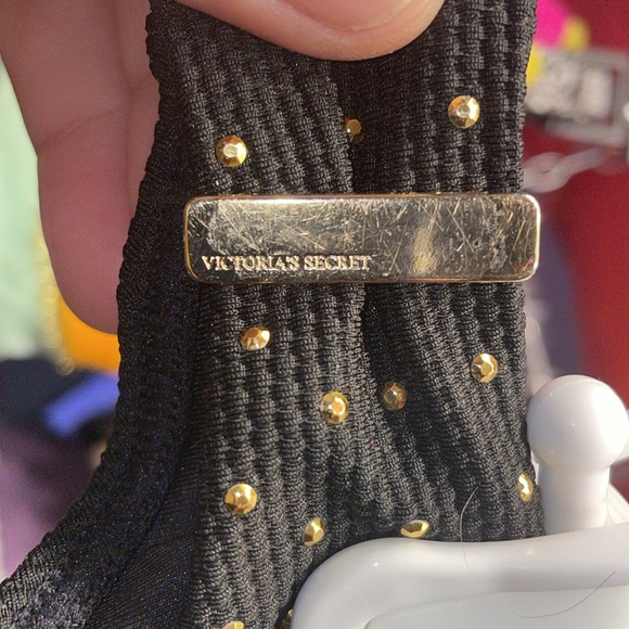 PINK Victoria Secrets Black and gold studded bikini bottoms very high class look - Picture 4 of 5